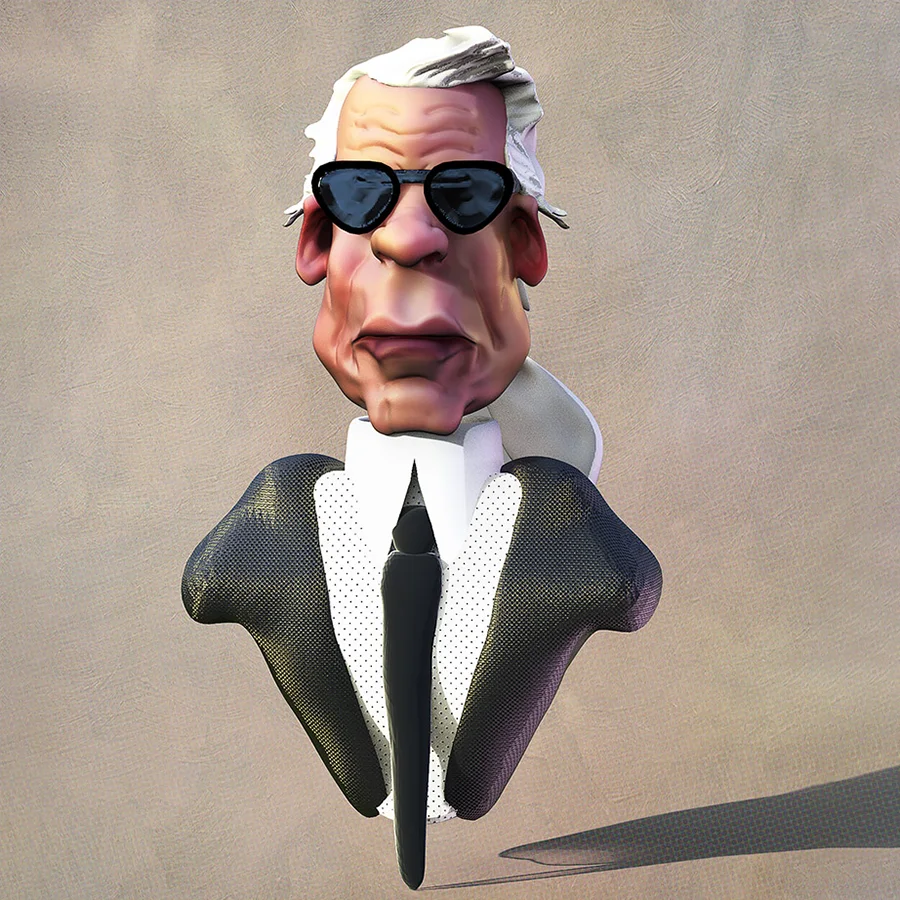 Caricature of Karl Lagerfeld